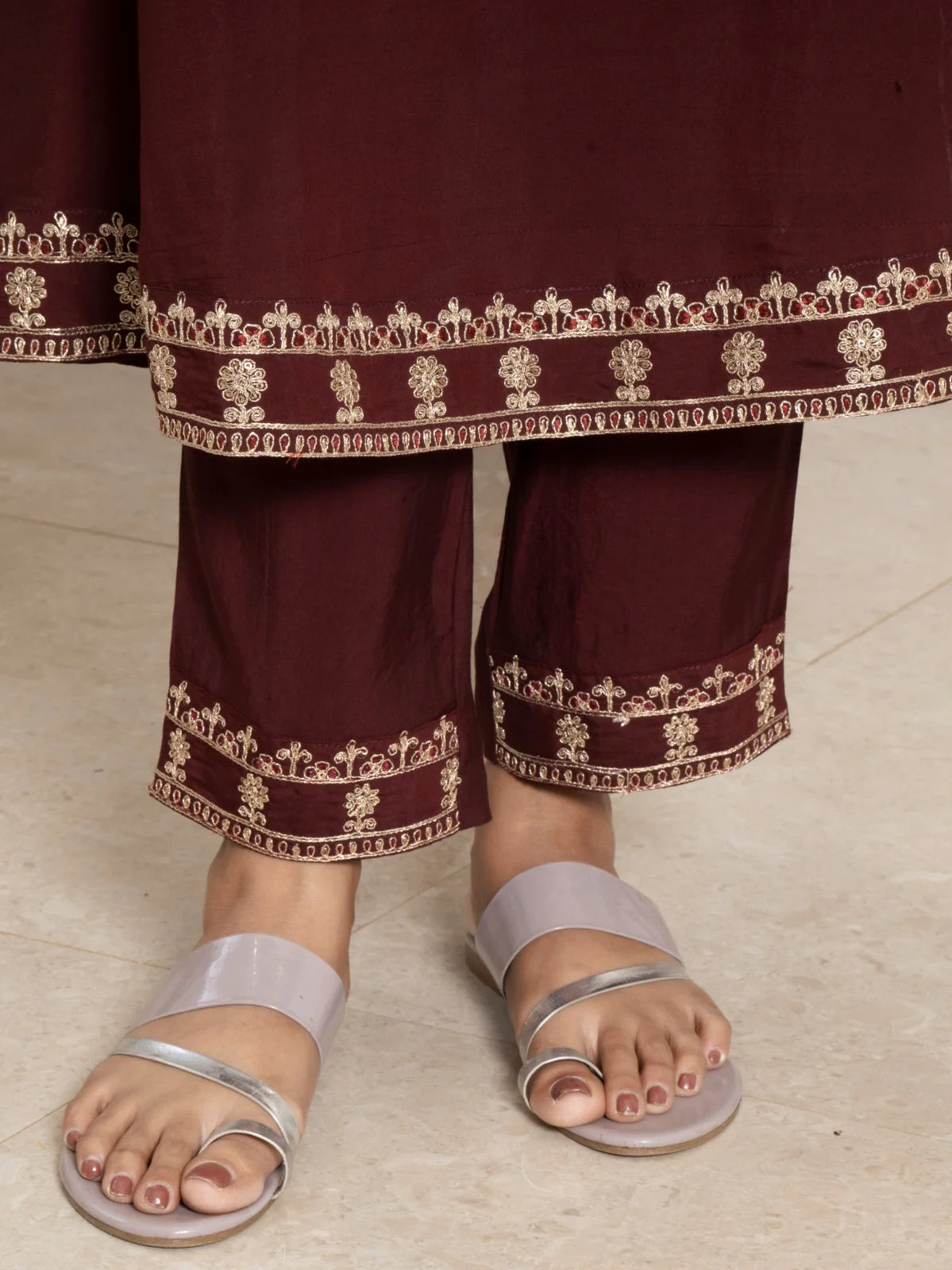 Embroidered Modal Silk Suit Set with Tabby Organza Dupatta