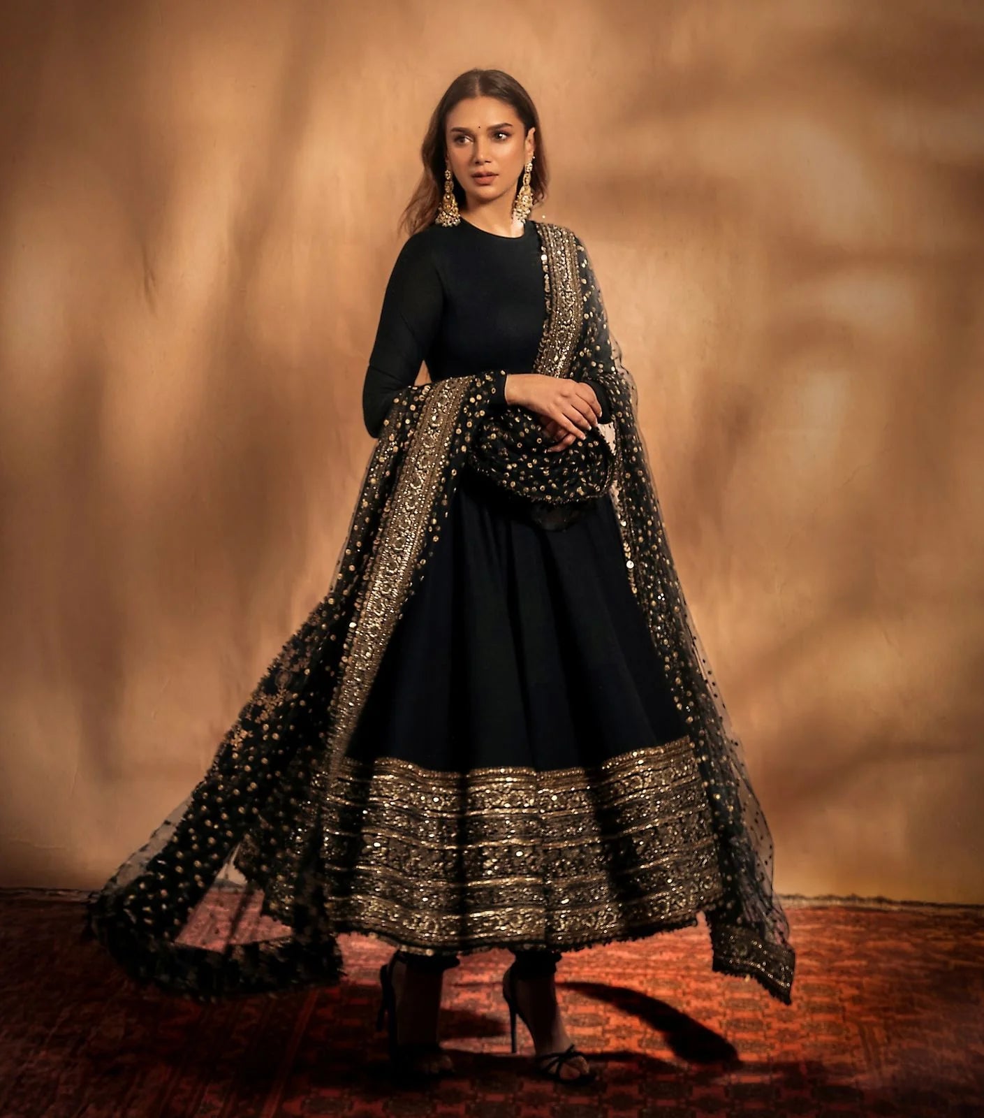 Aditi Rao Hydari Anarkali Gown with Dupatta