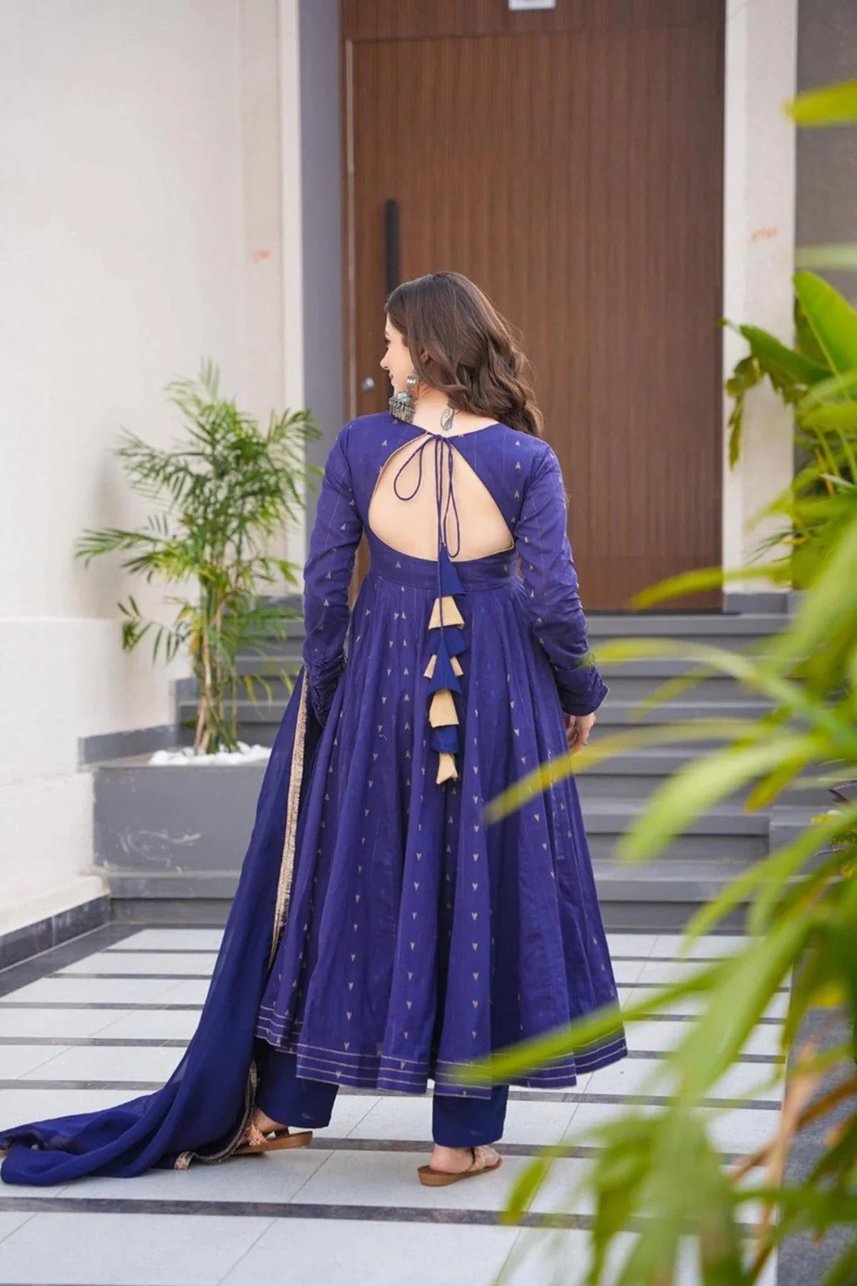 Timeless Blue Maslin Palazzo Suit for Women