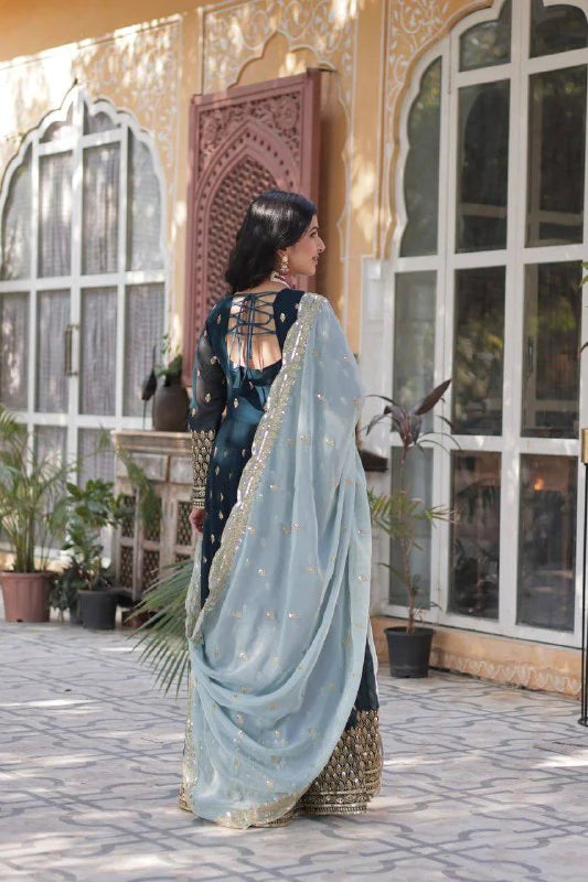 Stylish Heavy Work Gown with Dupatta