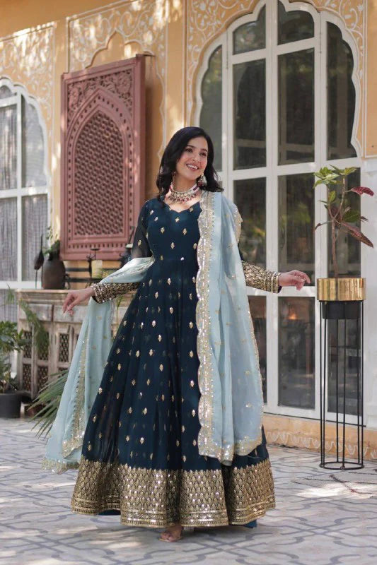 Stylish Heavy Work Gown with Dupatta
