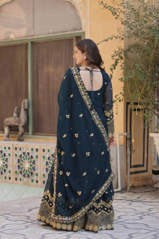 Luxury Embroidered Party Wear Gown with Dupatta