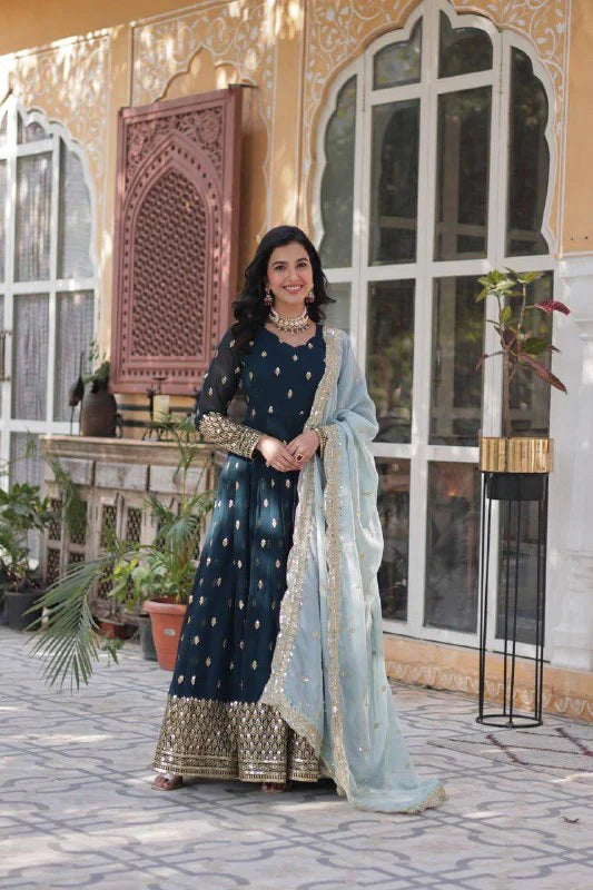 Stylish Heavy Work Gown with Dupatta